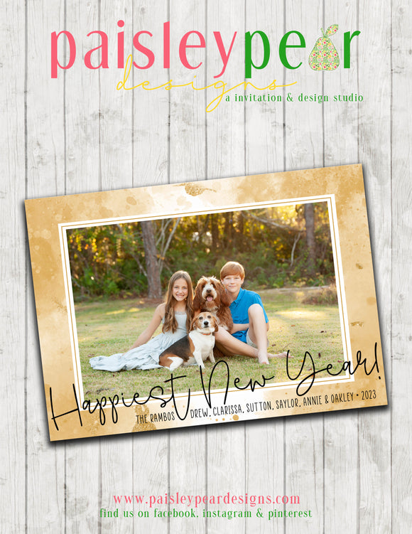Happiest New Year - Christmas Photo Card - Digital Available