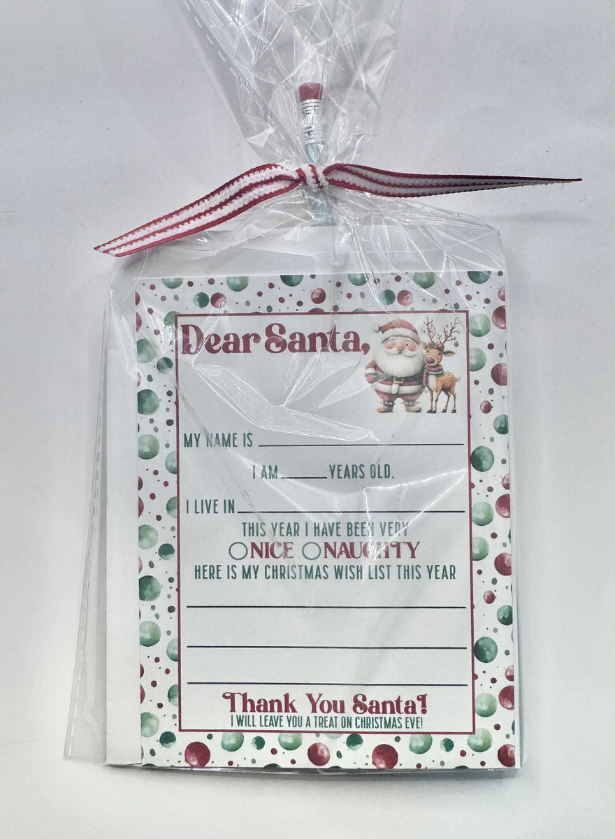 Dear Santa Letter - Packaged with Envelope and Pencil – Paisley
