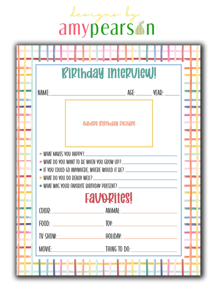 Birthday Interview - Birthday Party - Digital File Available – Paisley