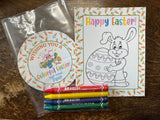 Colorful Easter - Color page and crayons - Easter Treat Tags