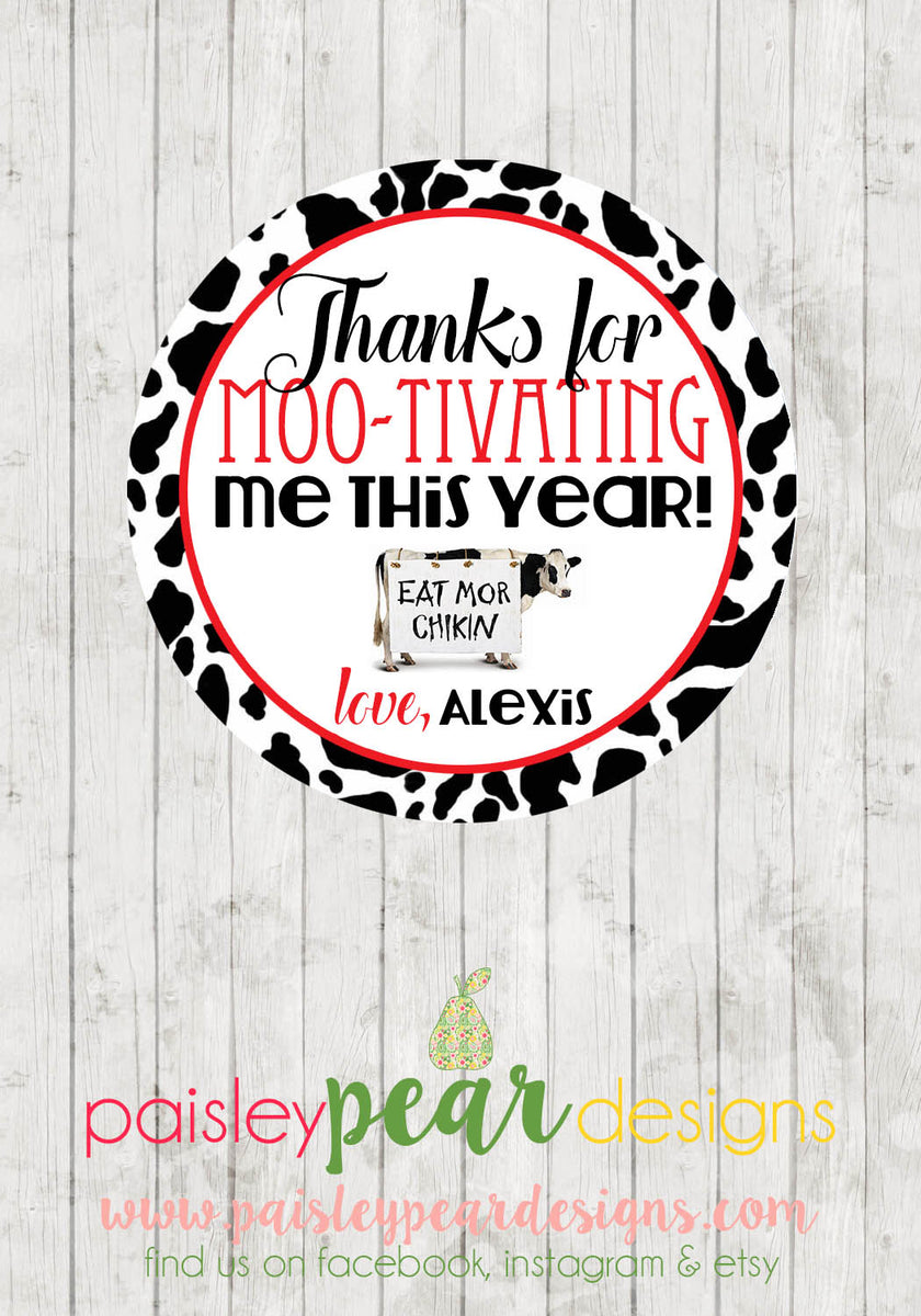 Chick-fil-A Gift Tags- Great for Teacher Appreciation and End of Year!