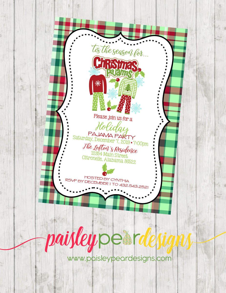 christmas-pajama-party-invitation-ideas-pajama-christmas-party