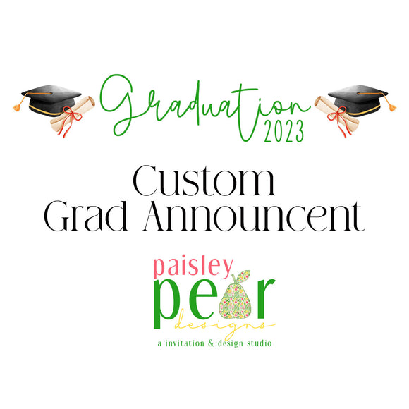 Custom Grad Announcement - Graduation Announcement