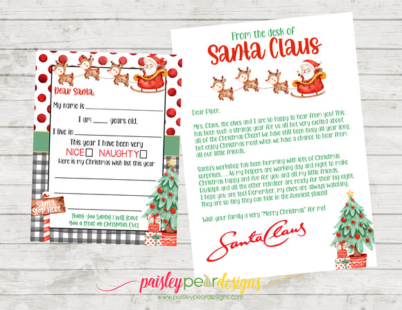 Dear Santa Letter - Return Letter - Envelopes