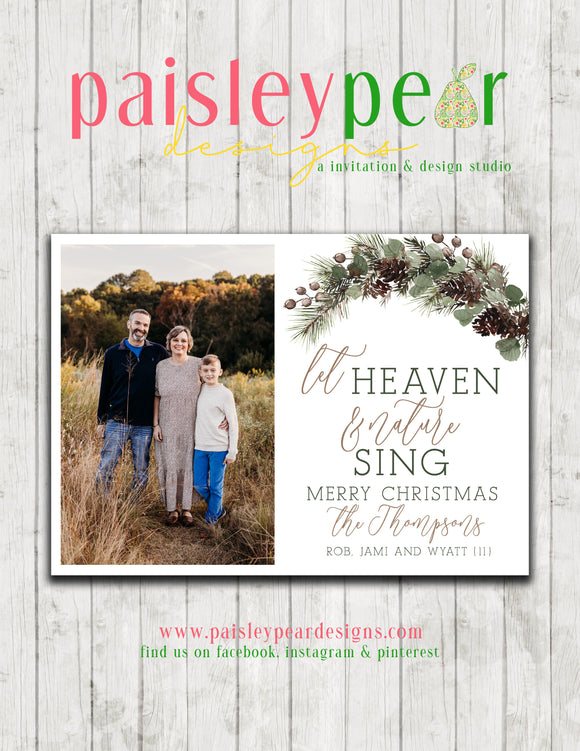 Heaven and Nature Sing - Christmas Photo Card - Digital Available