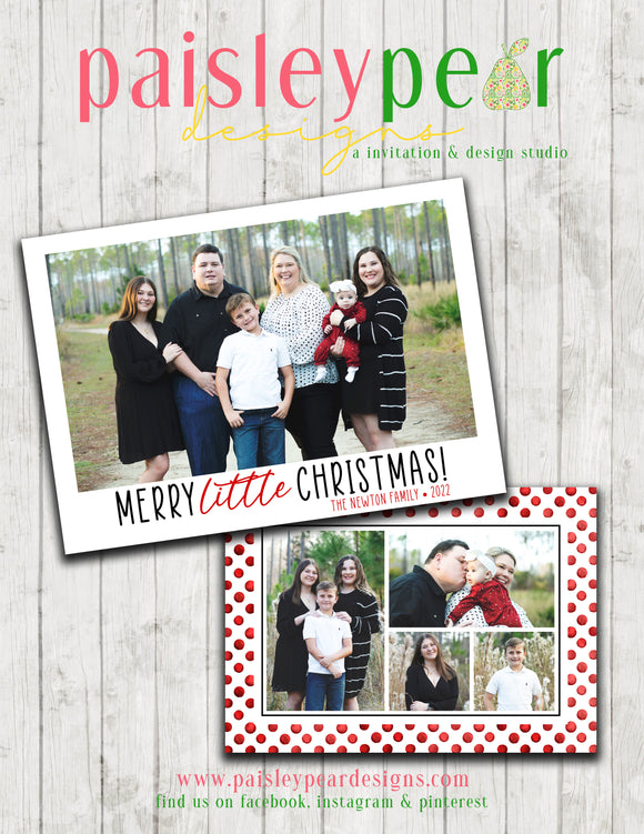 Merry little Christmas - Christmas Photo Card - Digital Available