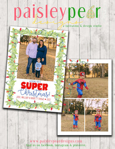 Super Christmas - Christmas Photo Card - Digital Available