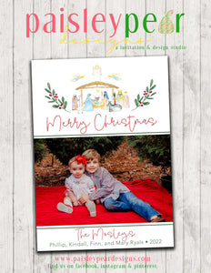 Nativity Merry Christmas - Christmas Photo Card - Digital Available