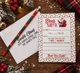 Dear Santa Letter - Packaged with Envelope and Pencil