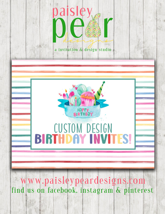 Custom Birthday Invitation - Digital Available