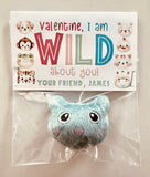 WILD about YOU -Stuffed Animal - Valentine Treat Tags - Digital File Available