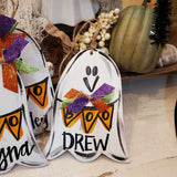 Boo! Hand Painted Ghost Basket Tag