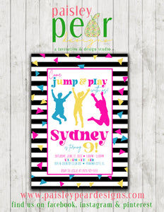 Jump and Flip - Birthday Invitation - Digital Available