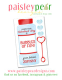 Bubbles of Fun - Valentine's Treat Tag - Digital File Available