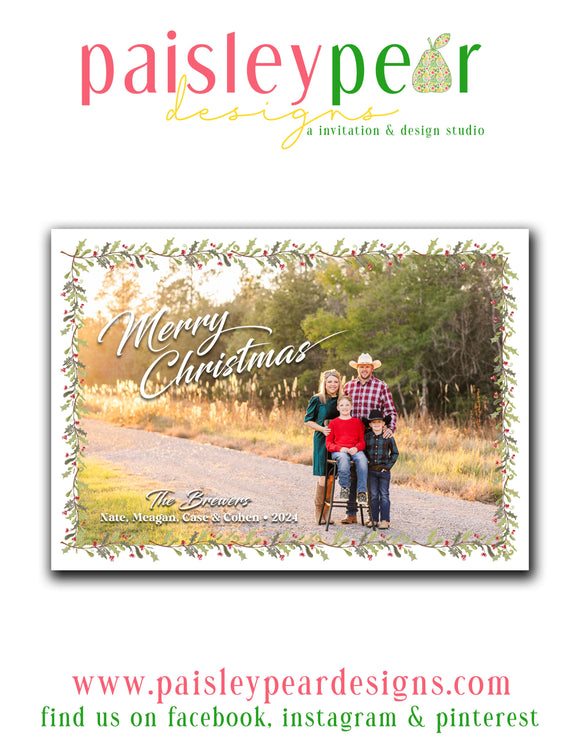 Christmas Vine Full Photo - Christmas Photo Card - Digital Available