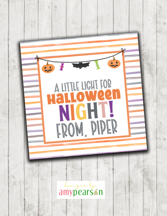 Little Light for Halloween Night - Halloween Treat Tags - Digital Available