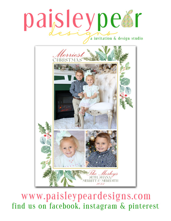 Merriest Classic - Christmas Photo Card - Digital Available