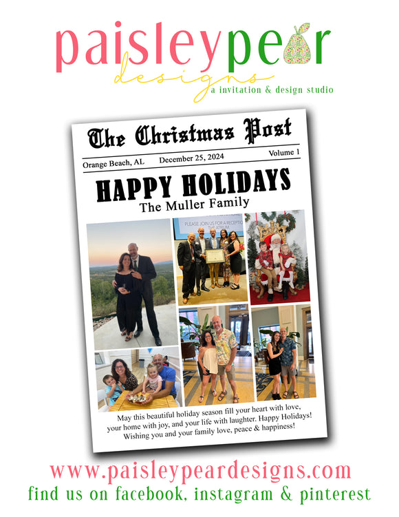 The Christmas News - Christmas Photo Card - Digital Available