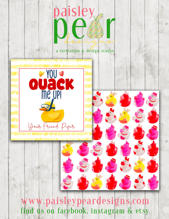 Quack Me Up - Duck Valentine Tags - Digital Available