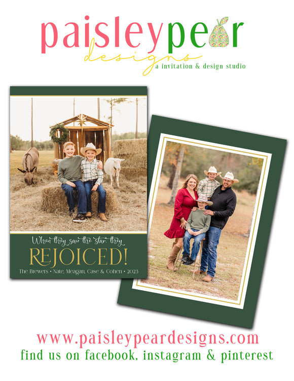 Rejoiced! - Christmas Photo Card - Digital Available