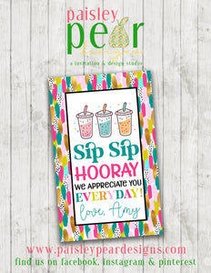 Sip Sip Hooray - Teacher Appreciation Gift - Tumbler Set