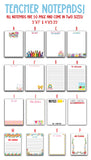 Teacher Notepads - 16 Designs - All Can be made into Note Cards!