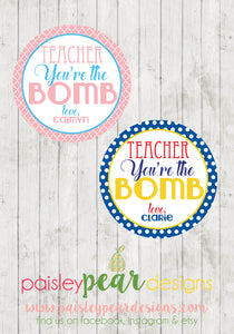 Bomb  - Teacher Appreciation Tags