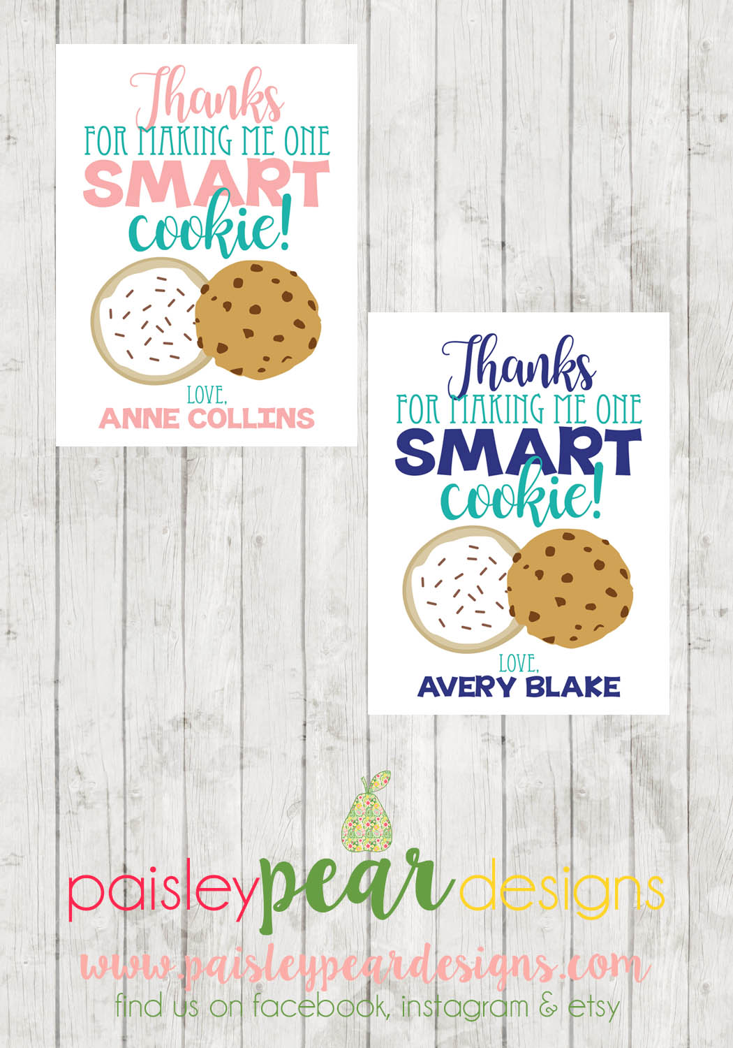 smart-cookie-teacher-appreciation-tags-paisley-pear-designs-and-invites for Thank You For Making Me One Smart Cookie Free Printable Smart Cookie - Teacher Appreciation Tags – Paisley Pear Designs and Invites for Thank You For Making Me One Smart Cookie Free Printable