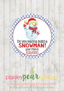 Build a Snowman - Christmas Treat Tags