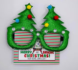 Merry and Bright Christmas - Funny Glasses Treat Tag - Christmas Treats