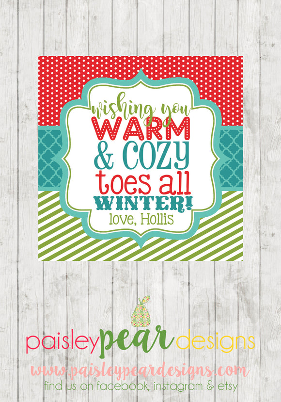 Warm & Cozy Toes - Christmas Treat Tags