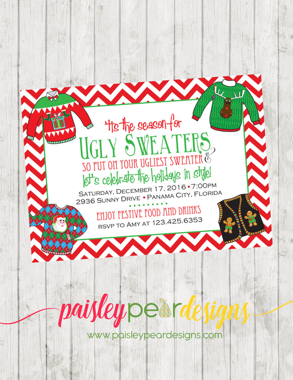 Ugly Sweater Party - Christmas Party Invitation