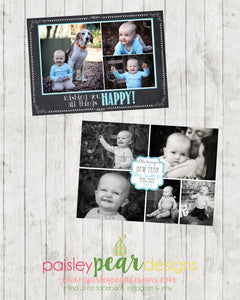 All Things Happy Christmas and New Year Card - Christmas Photo Card