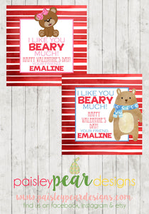 Beary Much - Valentine Tags