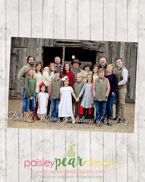 Behold - Christmas Photo Card