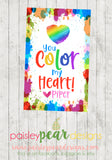 You Color My Heart - Valentine Tags