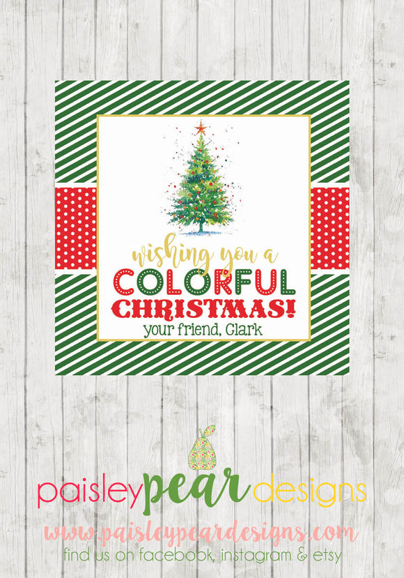 Colorful Christmas Traditional - Christmas Treat Tags