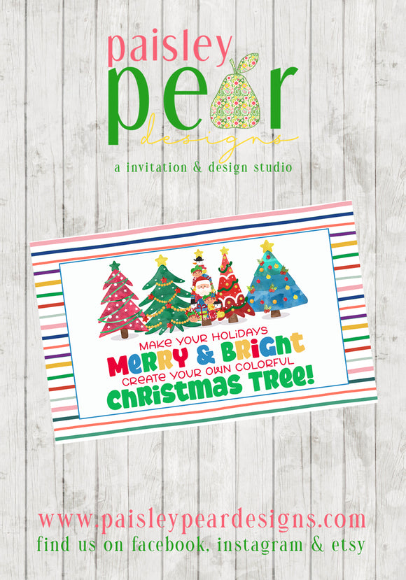 Create your own Colorful Christmas Tree - Christmas Treat Tags