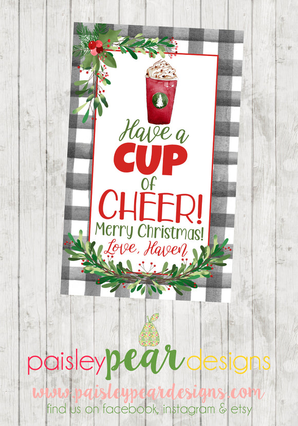 Cup of Cheer Coffee Tag - Christmas Treat Tags