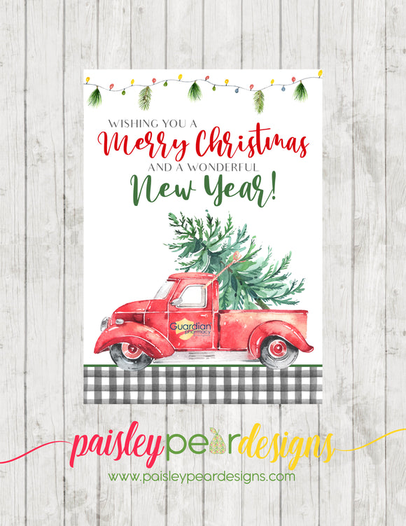 Watercolor Truck - Christmas Card
