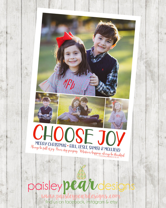 Choose Joy - Christmas Photo Card