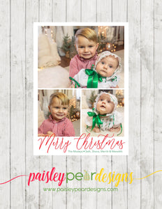 Merry Christmas - 3 Picture Card - Christmas Card