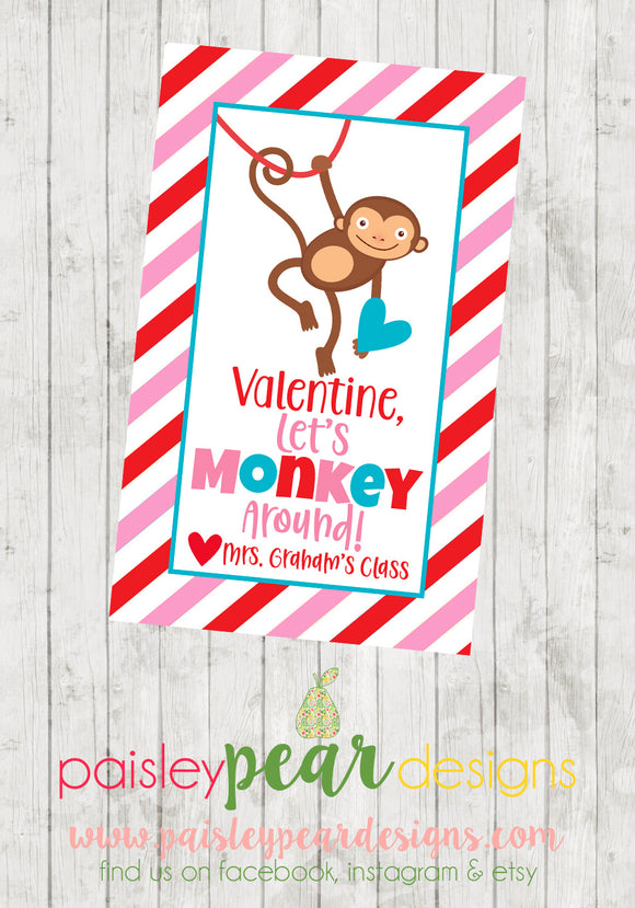 Monkey Around Valentine - Monkey Noodle Fidget Toy
