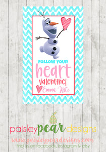 Olaf Heart - Valentine Tags
