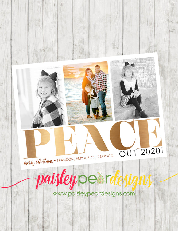 Peace Out - Christmas Photo Card