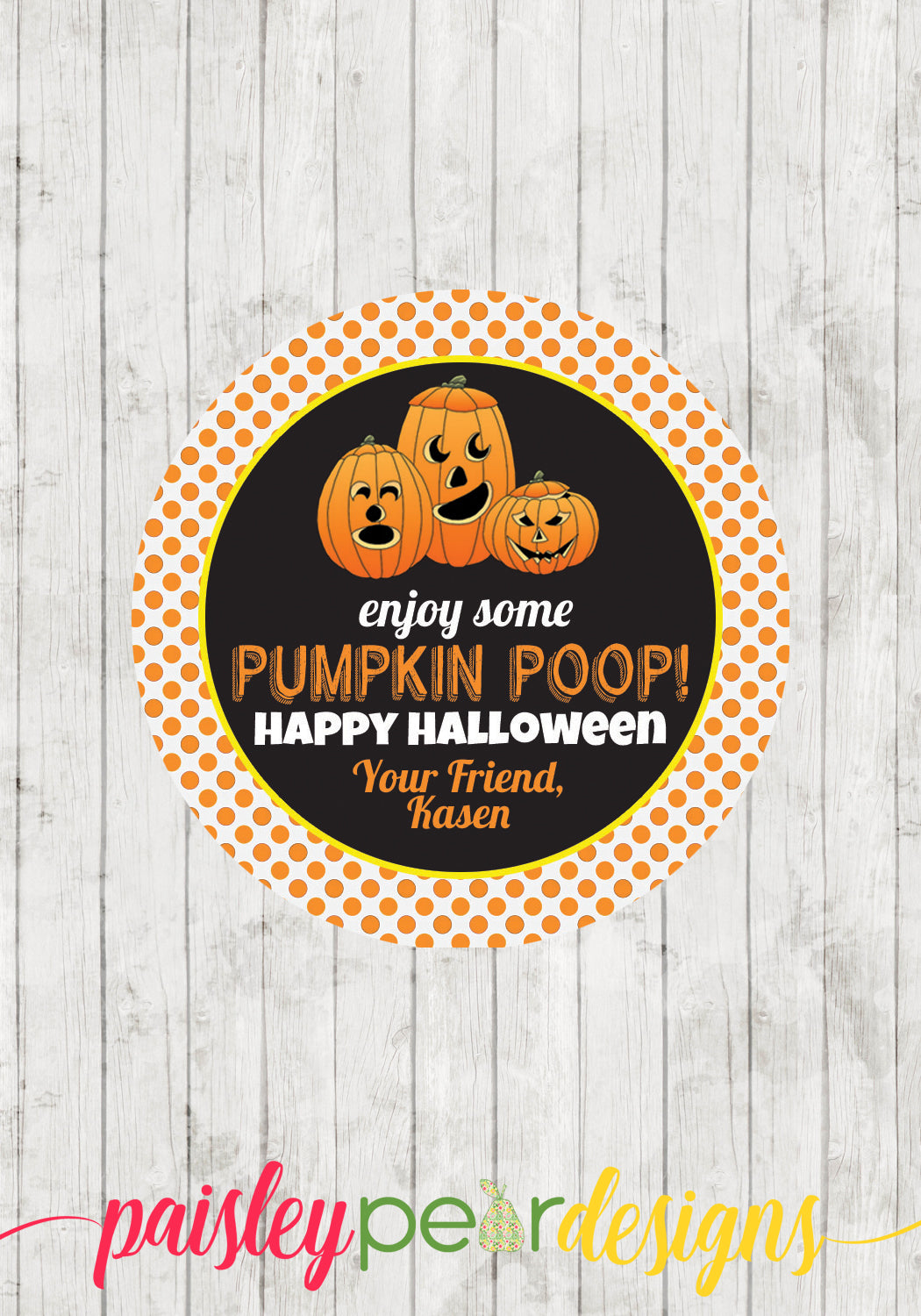 Pumpkin Poop Tag – Paisley Pear Designs and Invites for Free Printable Pumpkin Poop Labels