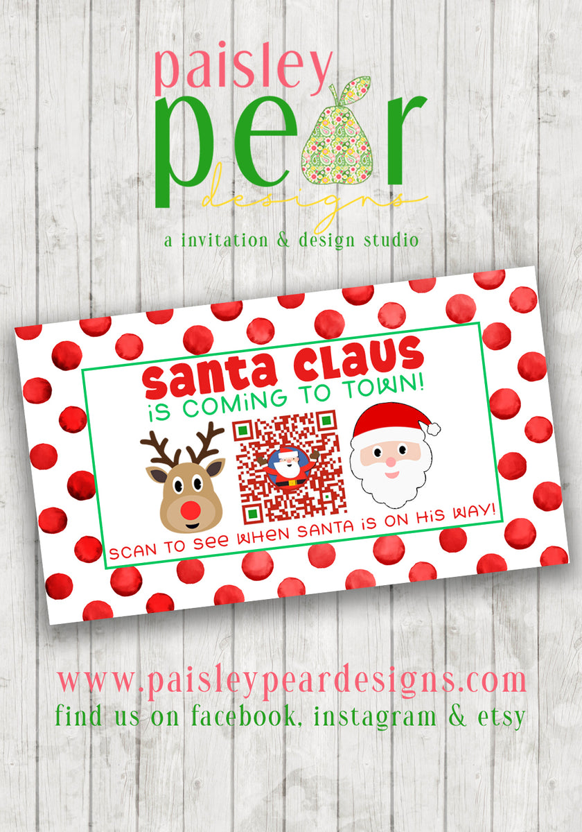Santa Tracker QR Code - Christmas Treat Tags – Paisley Pear Designs and ...