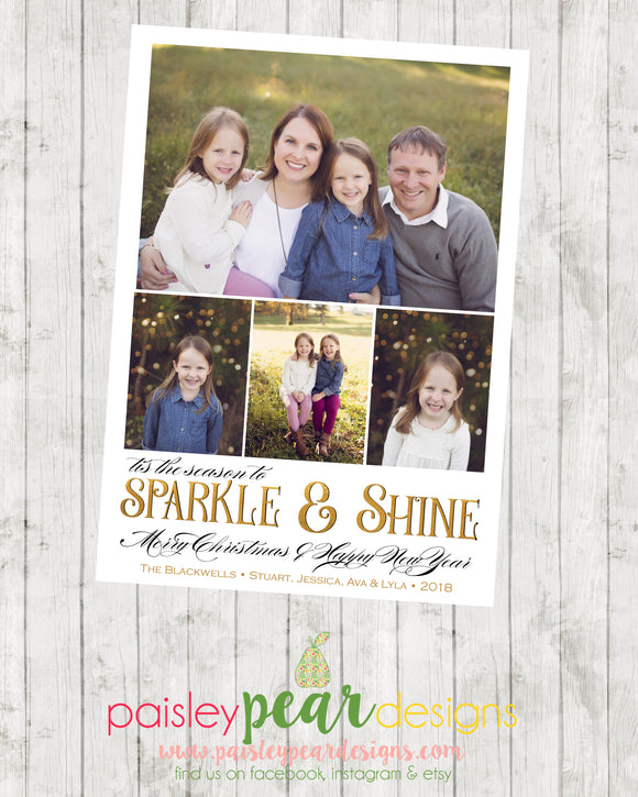 Sparkle & Shine - Christmas Photo Card