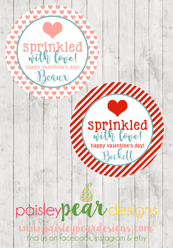 Sprinkled with Love- Valentine Tags