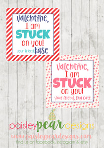 Stuck on you Valentine - Stickers